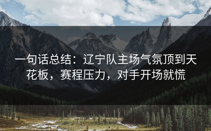 一句话总结:辽宁队主场气氛顶到天花板,赛程压力,对手开场就慌 第1张 一句话总结:辽宁队主场气氛顶到天花板,赛程压力,对手开场就慌 第1张