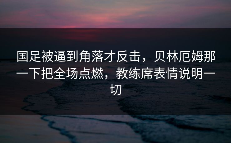 国足被逼到角落才反击，贝林厄姆那一下把全场点燃，教练席表情说明一切