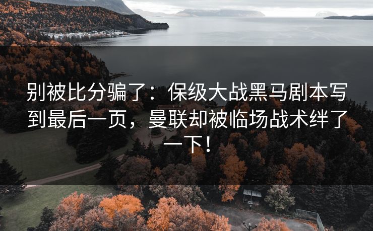 别被比分骗了：保级大战黑马剧本写到最后一页，曼联却被临场战术绊了一下！