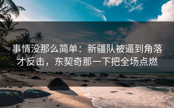 事情没那么简单：新疆队被逼到角落才反击，东契奇那一下把全场点燃