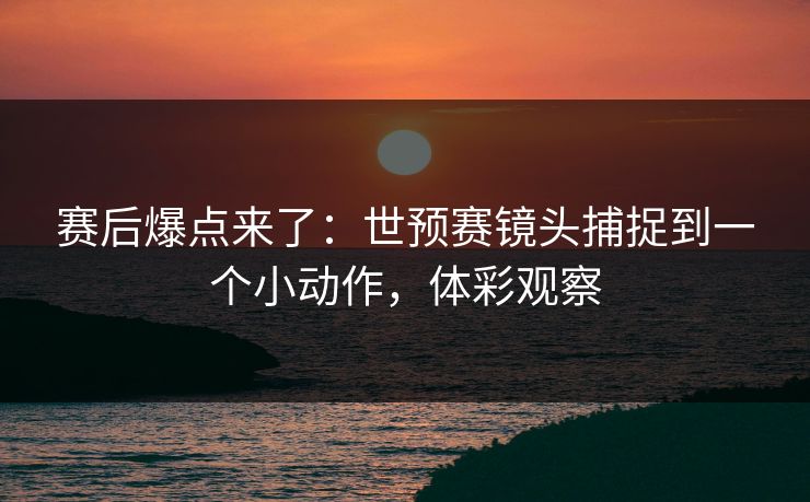 赛后爆点来了：世预赛镜头捕捉到一个小动作，体彩观察