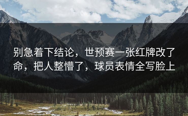 别急着下结论，世预赛一张红牌改了命，把人整懵了，球员表情全写脸上