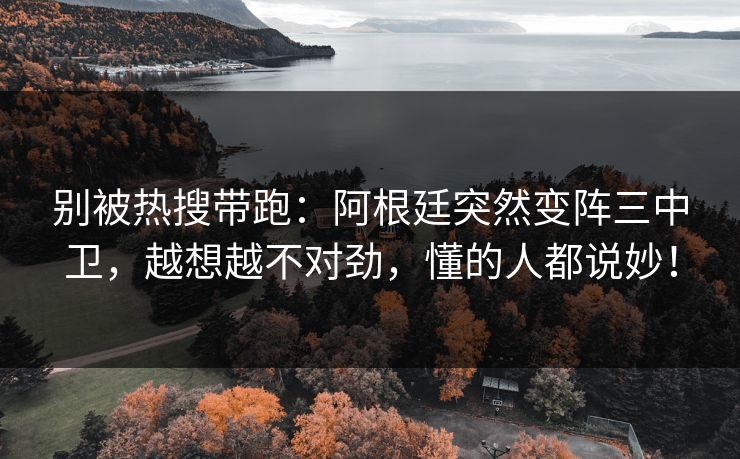 别被热搜带跑：阿根廷突然变阵三中卫，越想越不对劲，懂的人都说妙！