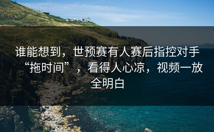 谁能想到，世预赛有人赛后指控对手“拖时间”，看得人心凉，视频一放全明白